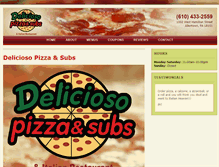 Tablet Screenshot of deliciosopizzaandsubs.com
